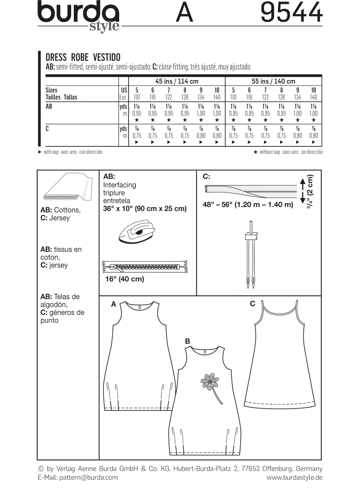 Cartamodelli Burda Neonati|Bambini>abito