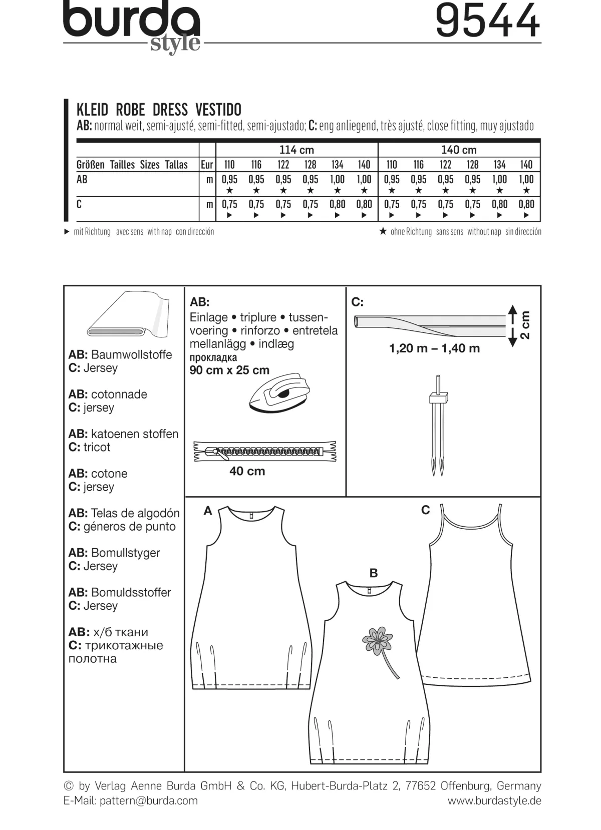 Cartamodelli Burda Neonati|Bambini>abito