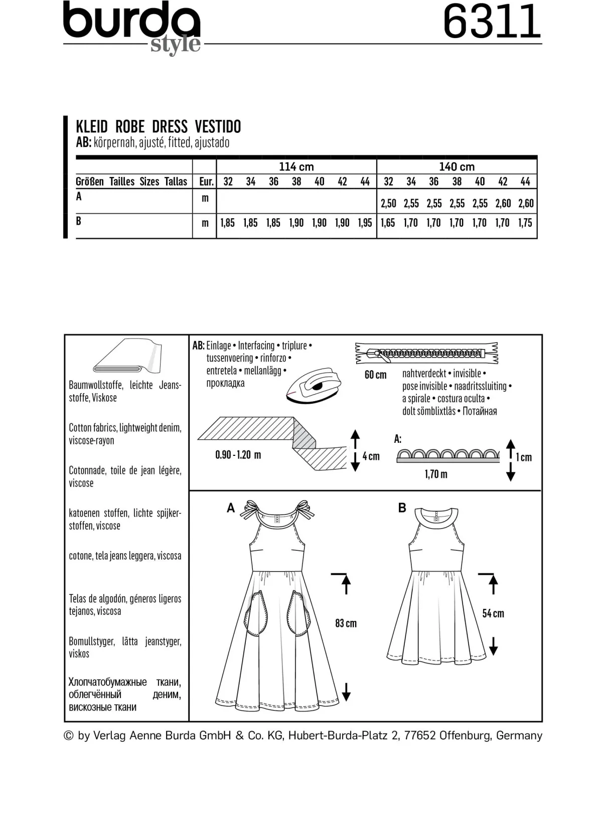Cartamodelli Burda Abiti>abito