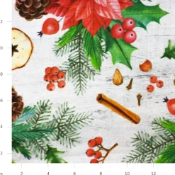 Bambino Giesse Scampoli Tessuti In Cotone>BABY COTONE DIGITALE FRUTTA SECCA NATALE