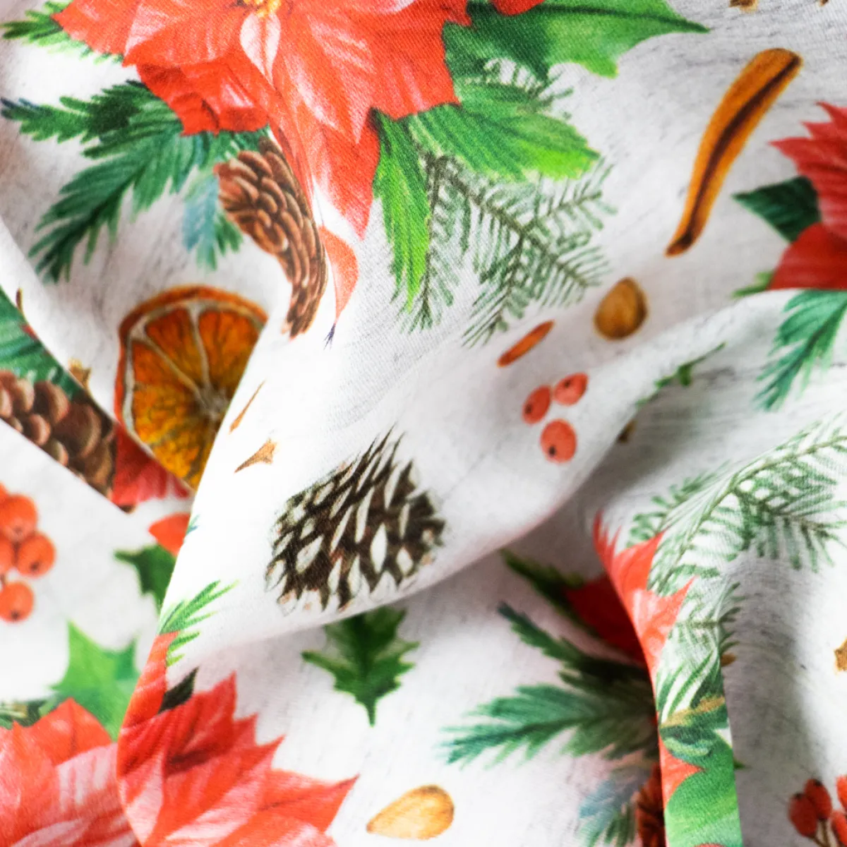 Bambino Giesse Scampoli Tessuti In Cotone>BABY COTONE DIGITALE FRUTTA SECCA NATALE