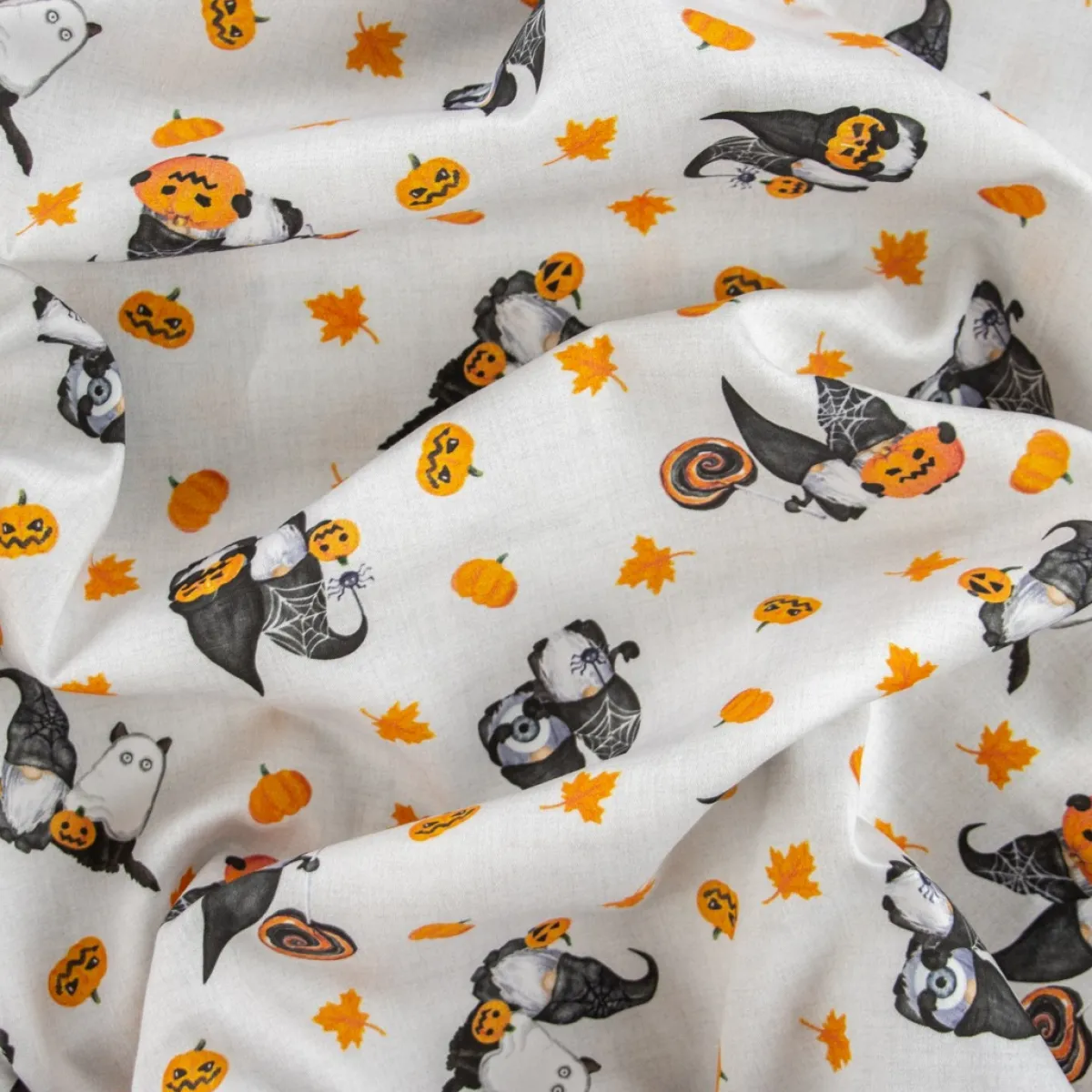 Bambino Giesse Scampoli Tessuti In Cotone>BABY COTONE DIGITALE GNOMI HALLOWEEN