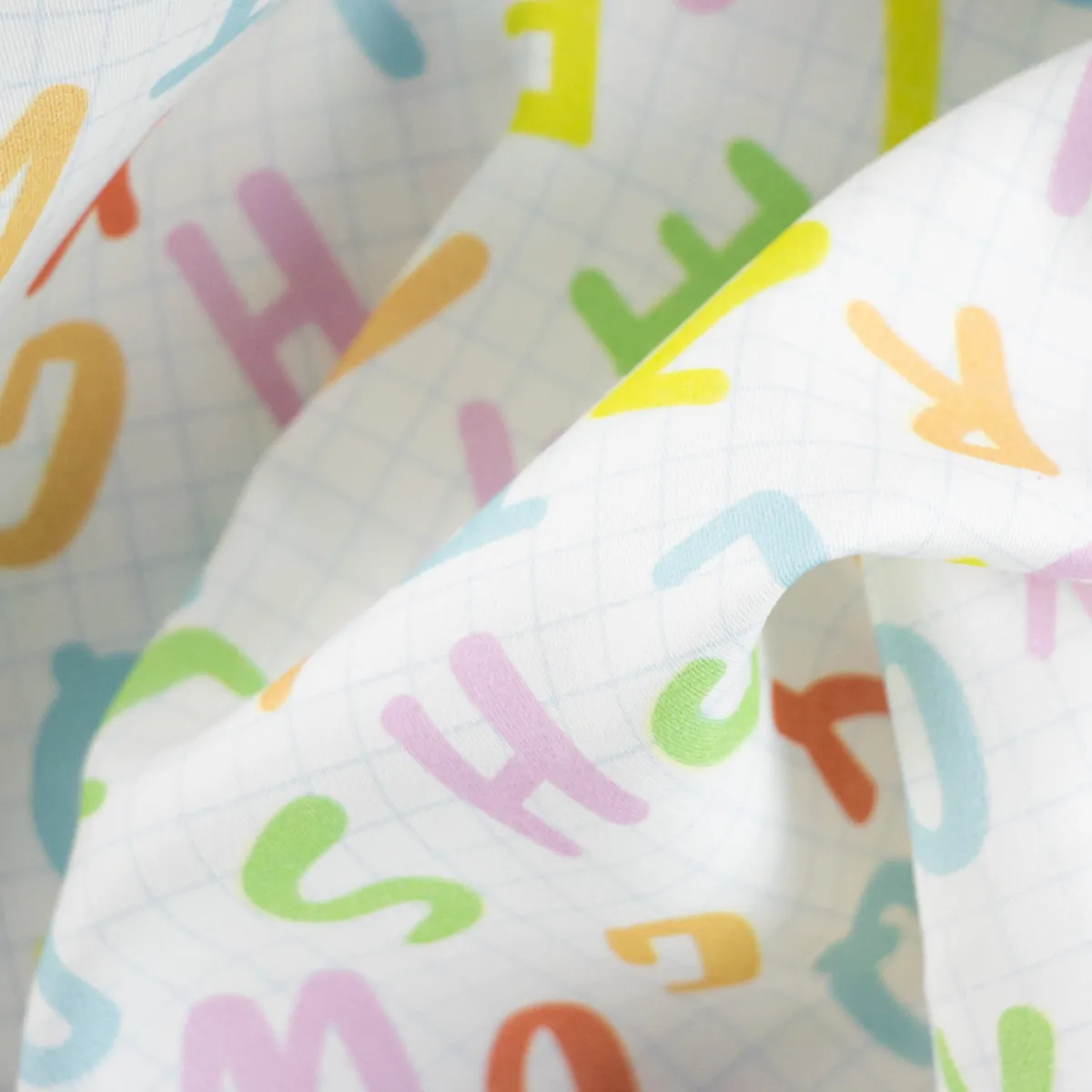 Bambino Giesse Scampoli Tessuti In Cotone>BABY COTONE DIGITALE LETTERE
