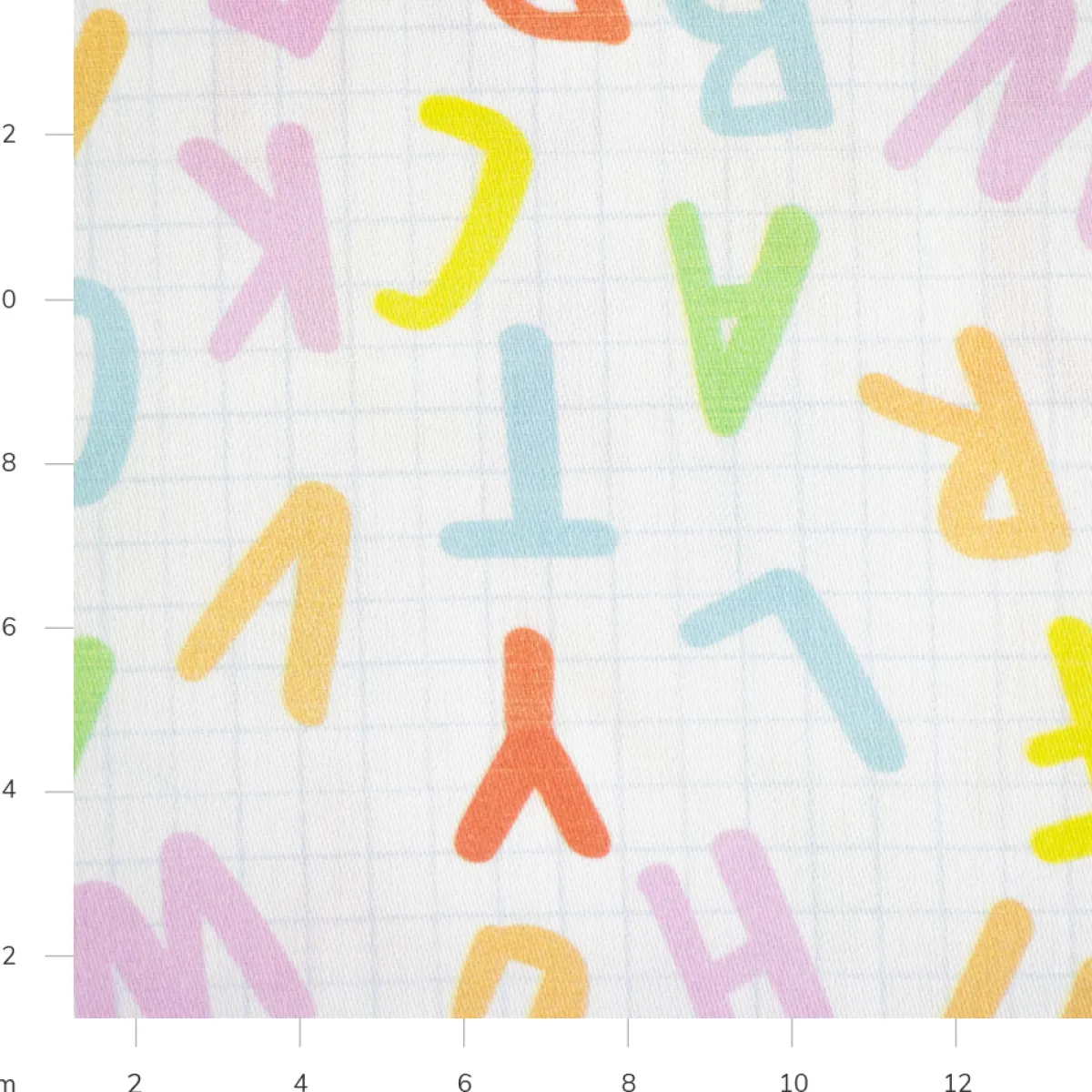 Bambino Giesse Scampoli Tessuti In Cotone>BABY COTONE DIGITALE LETTERE