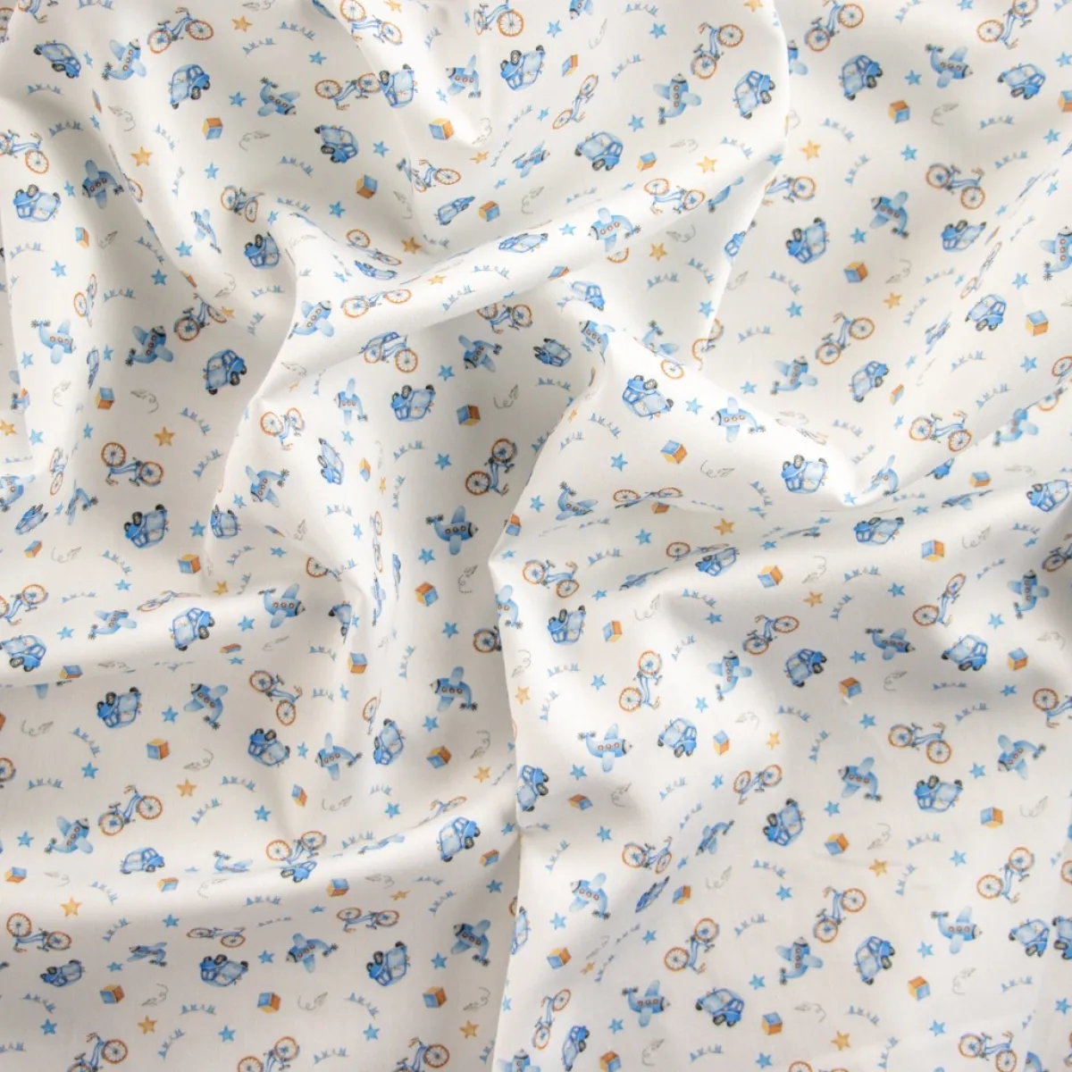 Bambino Giesse Scampoli Tessuti In Cotone>BABY COTONE DIGITALE MACCHININE