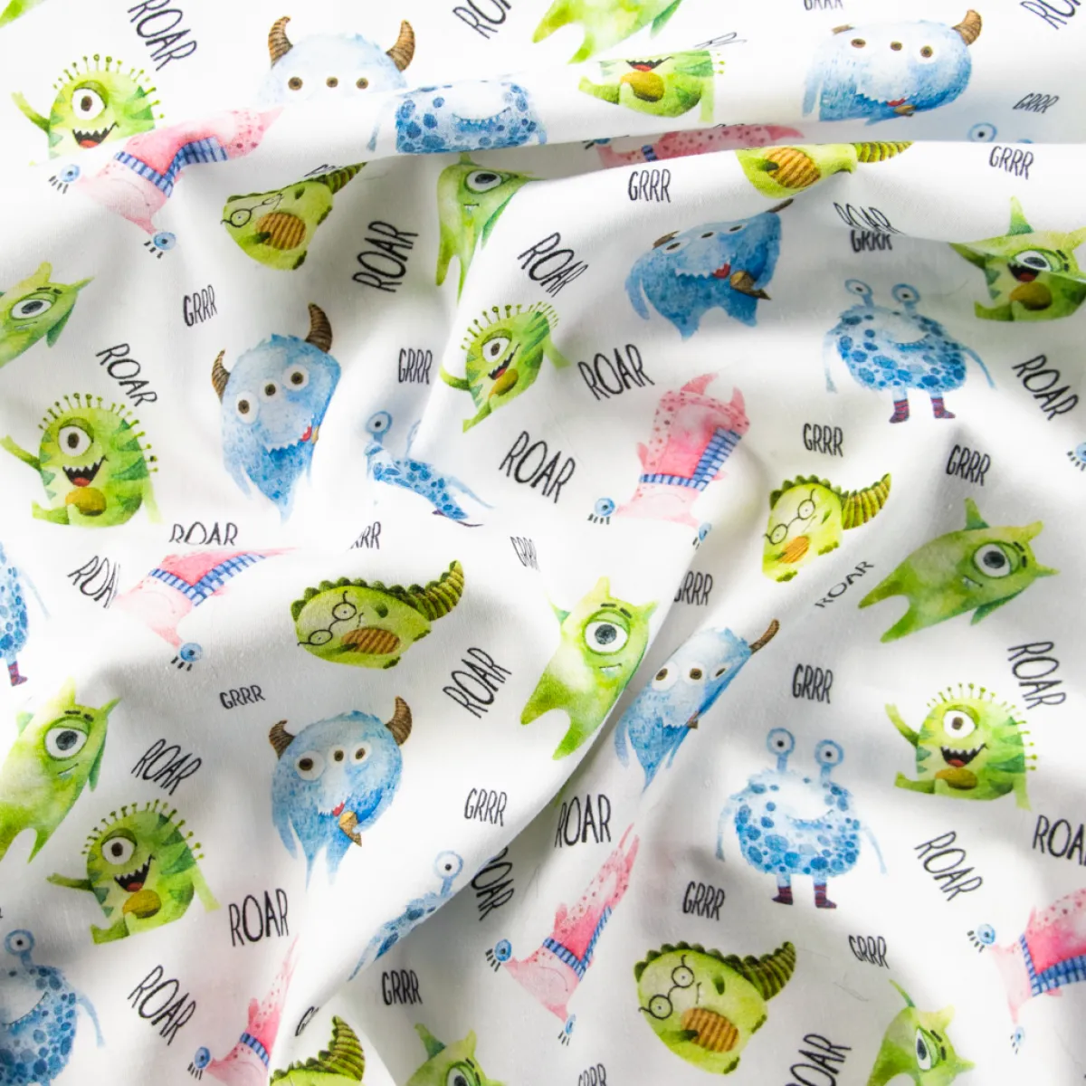 Bambino Giesse Scampoli Tessuti In Cotone>BABY COTONE DIGITALE MOSTRI