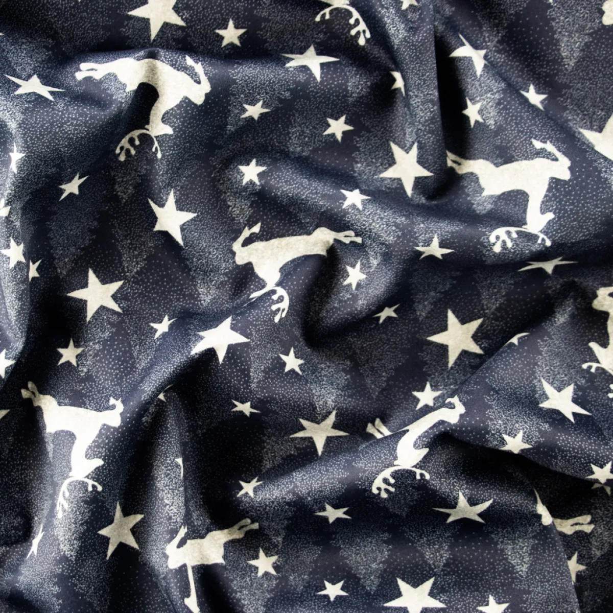 Bambino Giesse Scampoli Tessuti In Cotone>BABY COTONE DIGITALE RENNE E STELLE