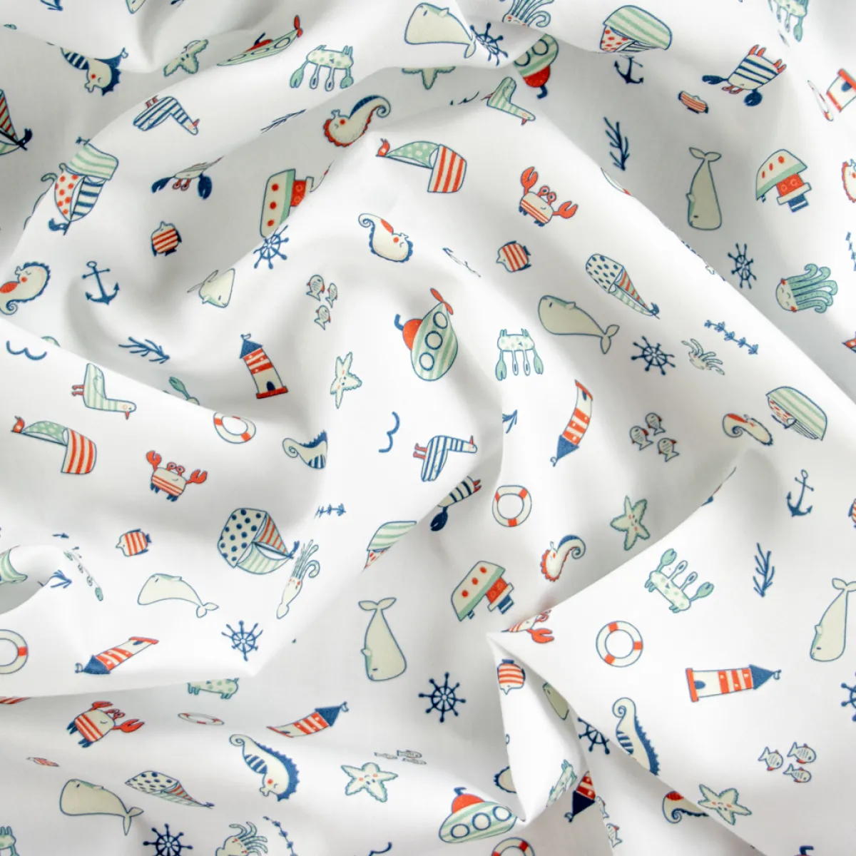 Bambino Giesse Scampoli Tessuti In Cotone>BABY COTONE DIGITALE SPIAGGIA