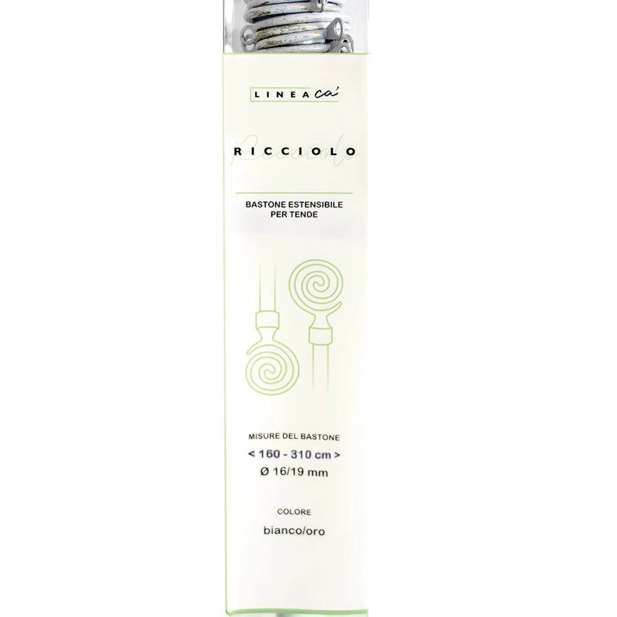 Giesse Scampoli Bastoni>BASTONE EST. RICCIOLO 160-310BIANCO/OR