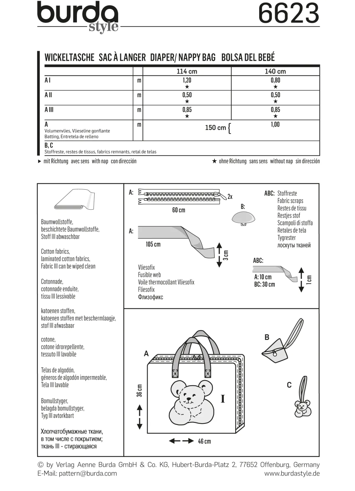 Cartamodelli Burda Creatività E Accessori>borsa per pannolini