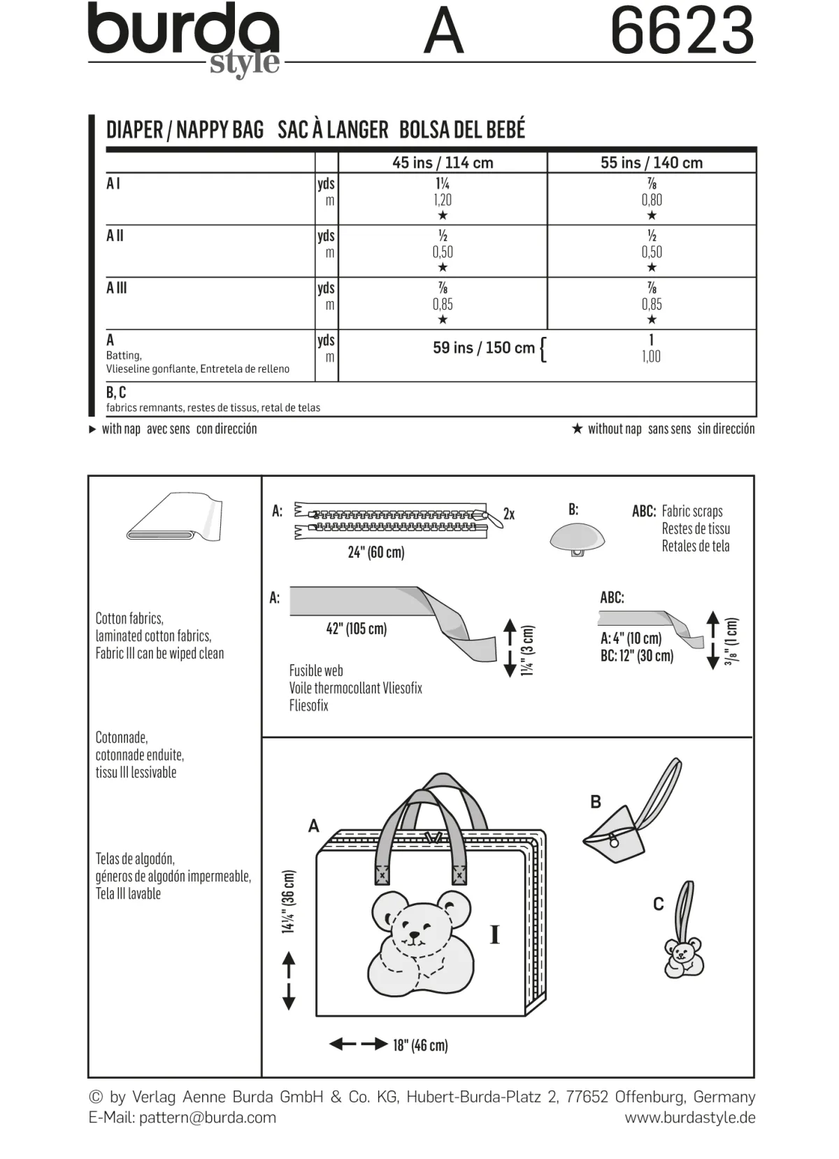 Cartamodelli Burda Creatività E Accessori>borsa per pannolini
