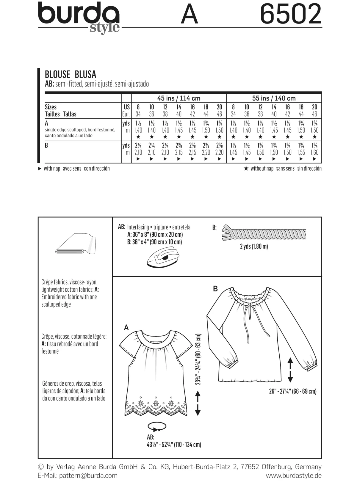 Cartamodelli Burda Top>camicetta