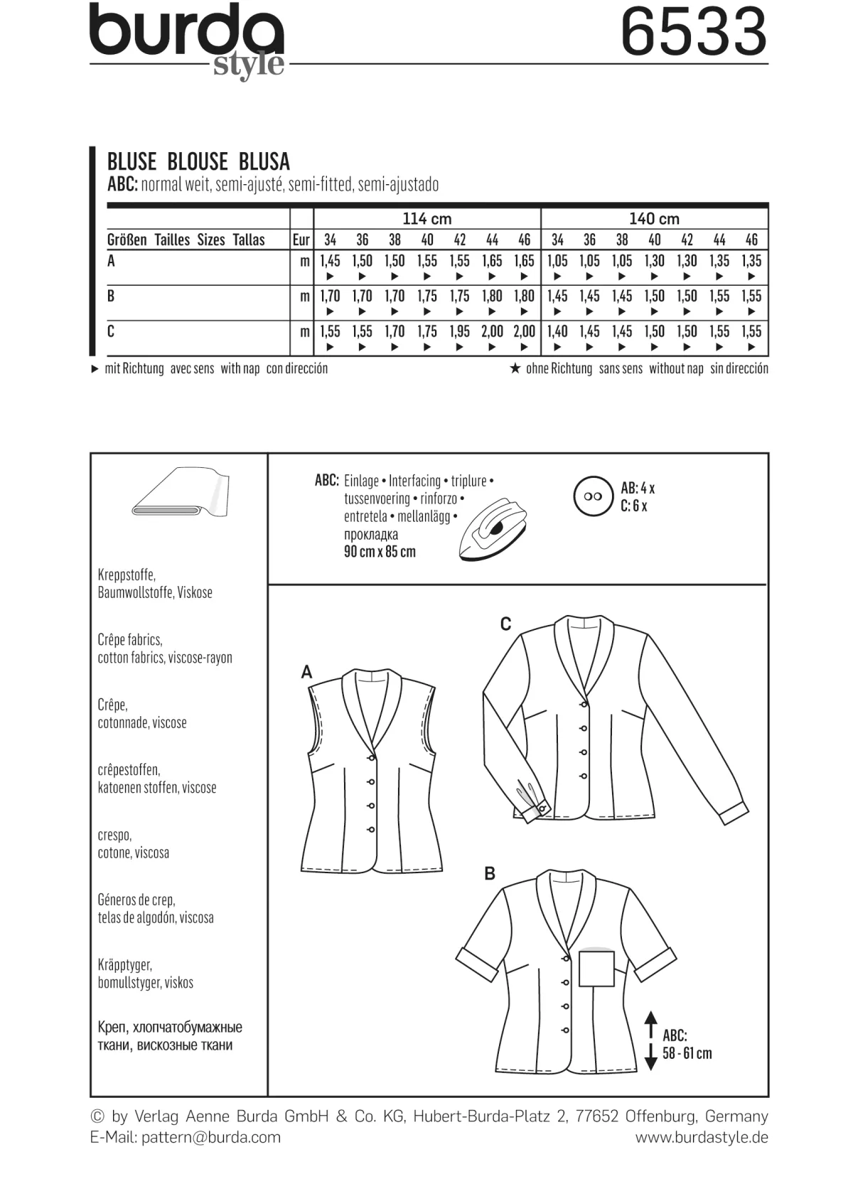 Cartamodelli Burda Top>camicetta