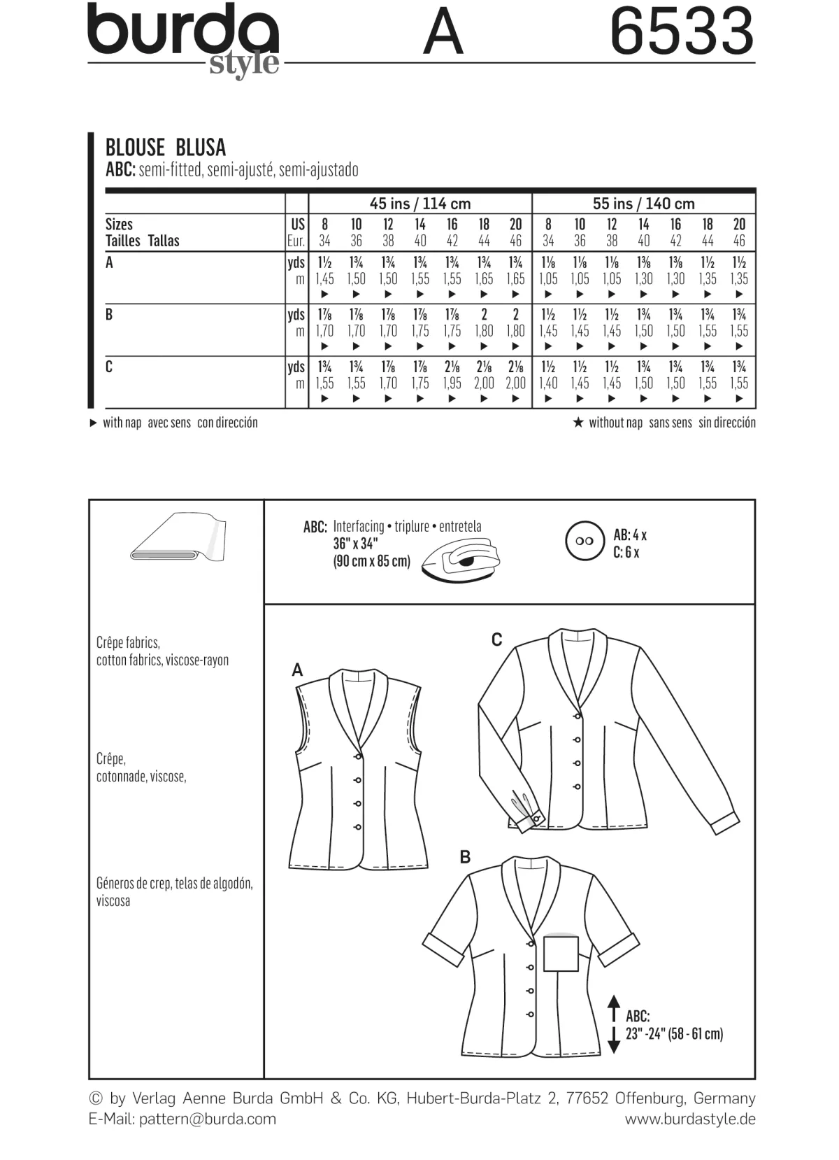 Cartamodelli Burda Top>camicetta