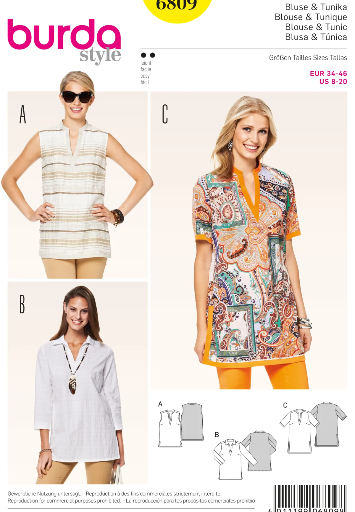 Cartamodelli Burda Top>Camicetta, tunica