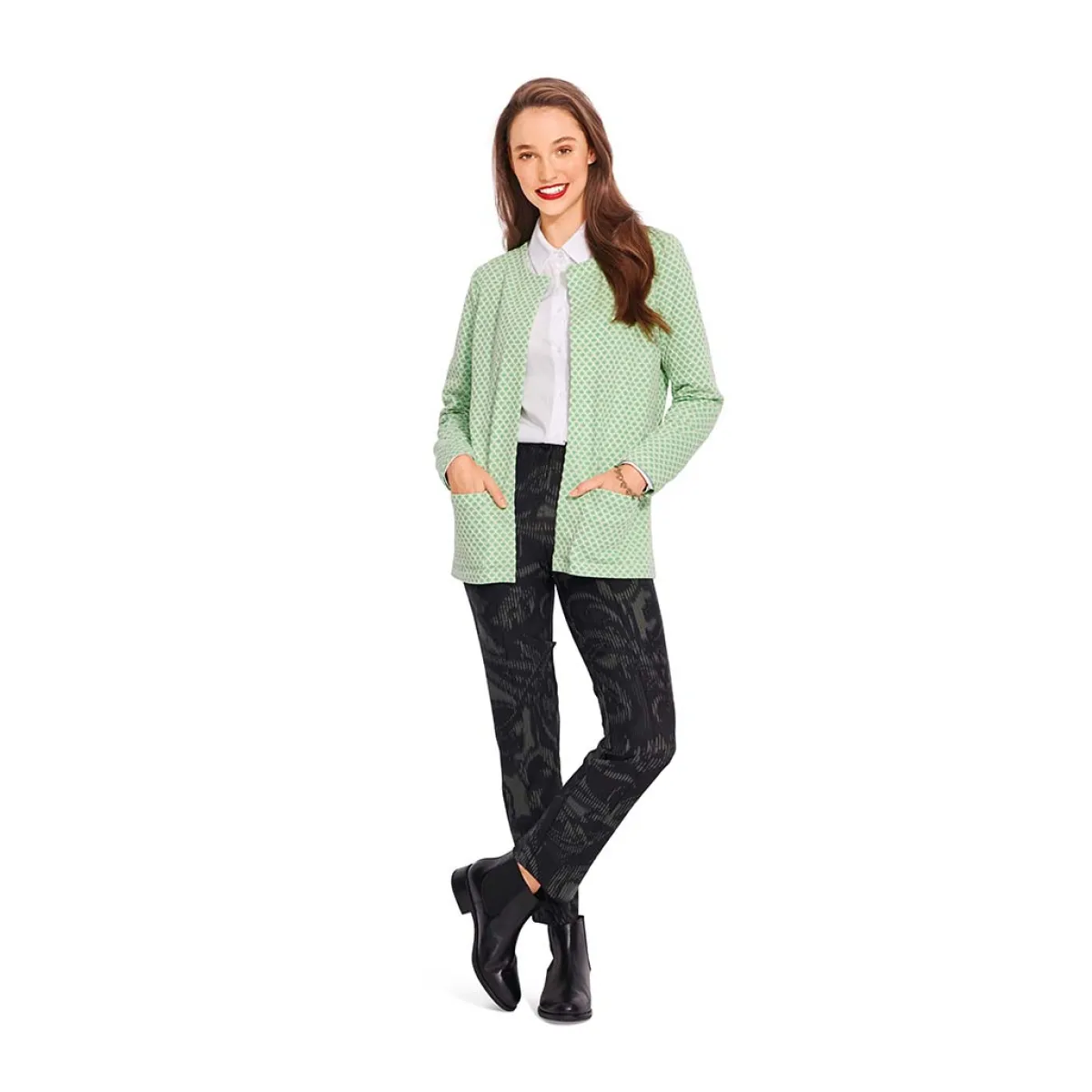 Giesse Scampoli Giacche>Cardigan con scollo arrotondato