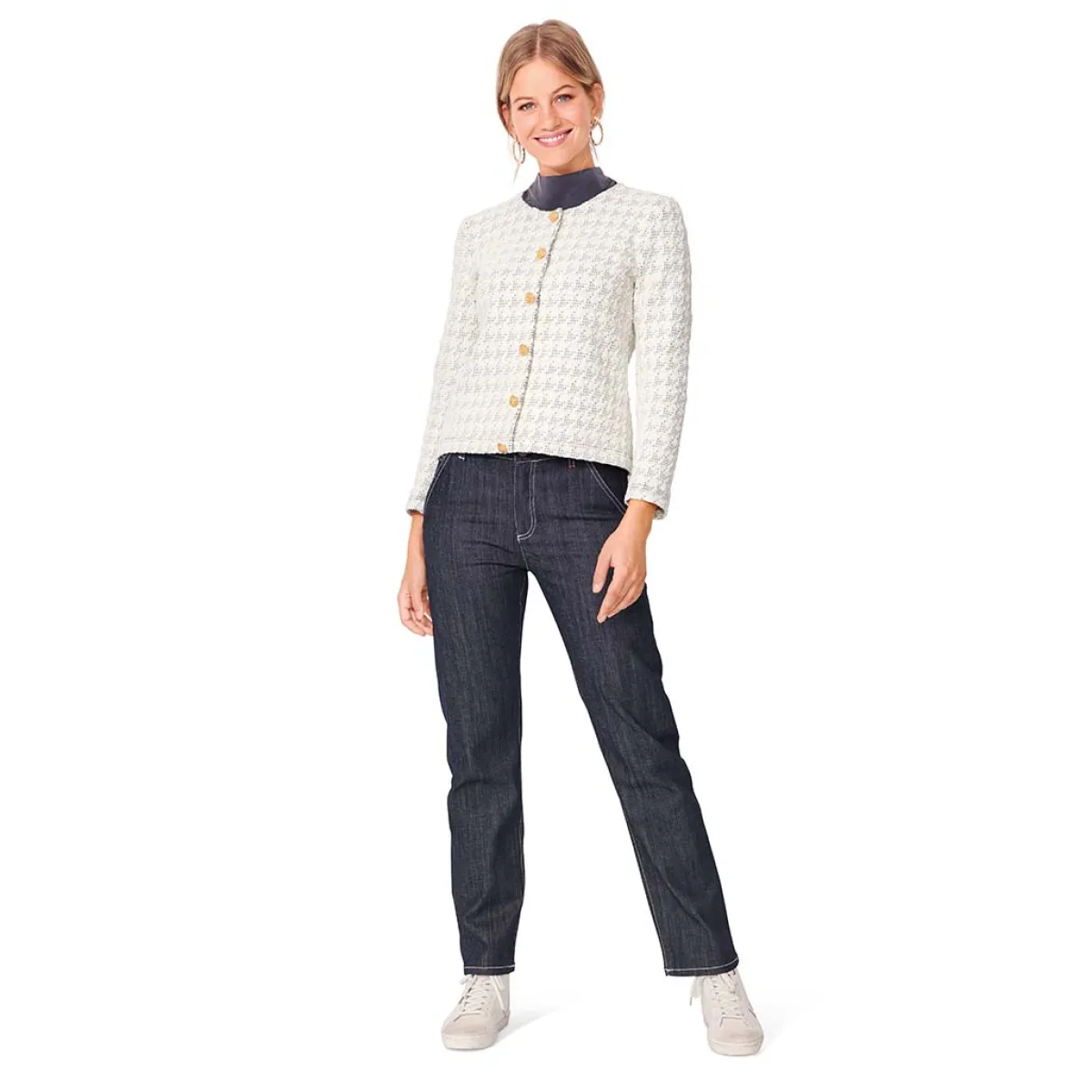 Giesse Scampoli Giacche>Cardigan con scollo arrotondato