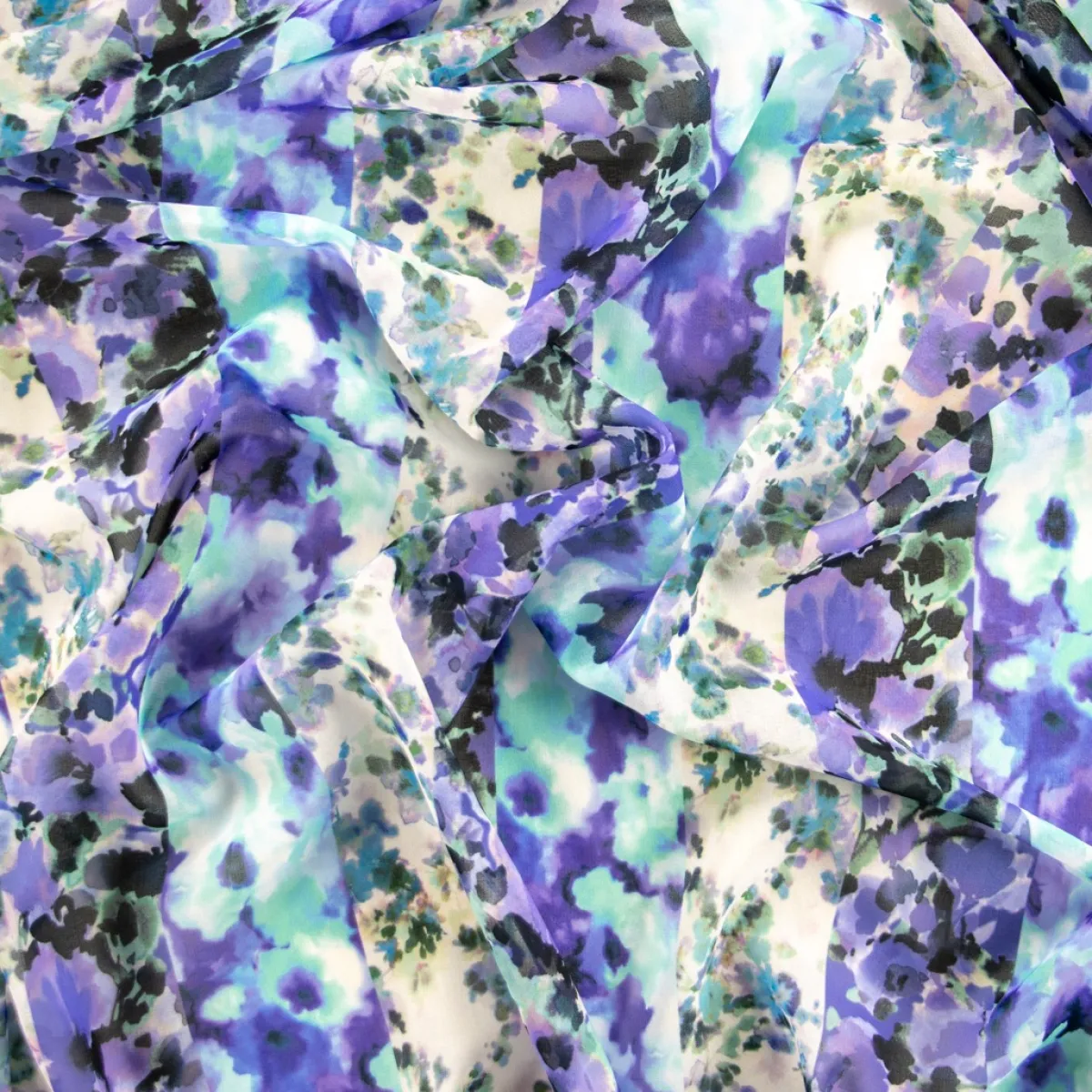 Giesse Scampoli Fantasie Moda>CHIFFON CREPE NICOLETTA FIORITURA