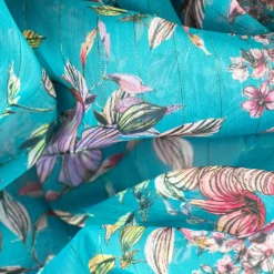 Giesse Scampoli Fantasie Moda>CHIFFON NICOLETTA LUREX FIORI