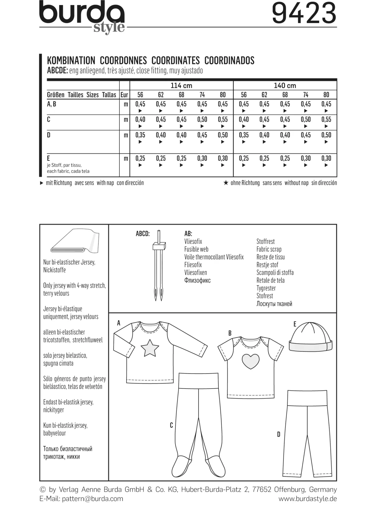Cartamodelli Burda Neonati|Bambini>combinazione