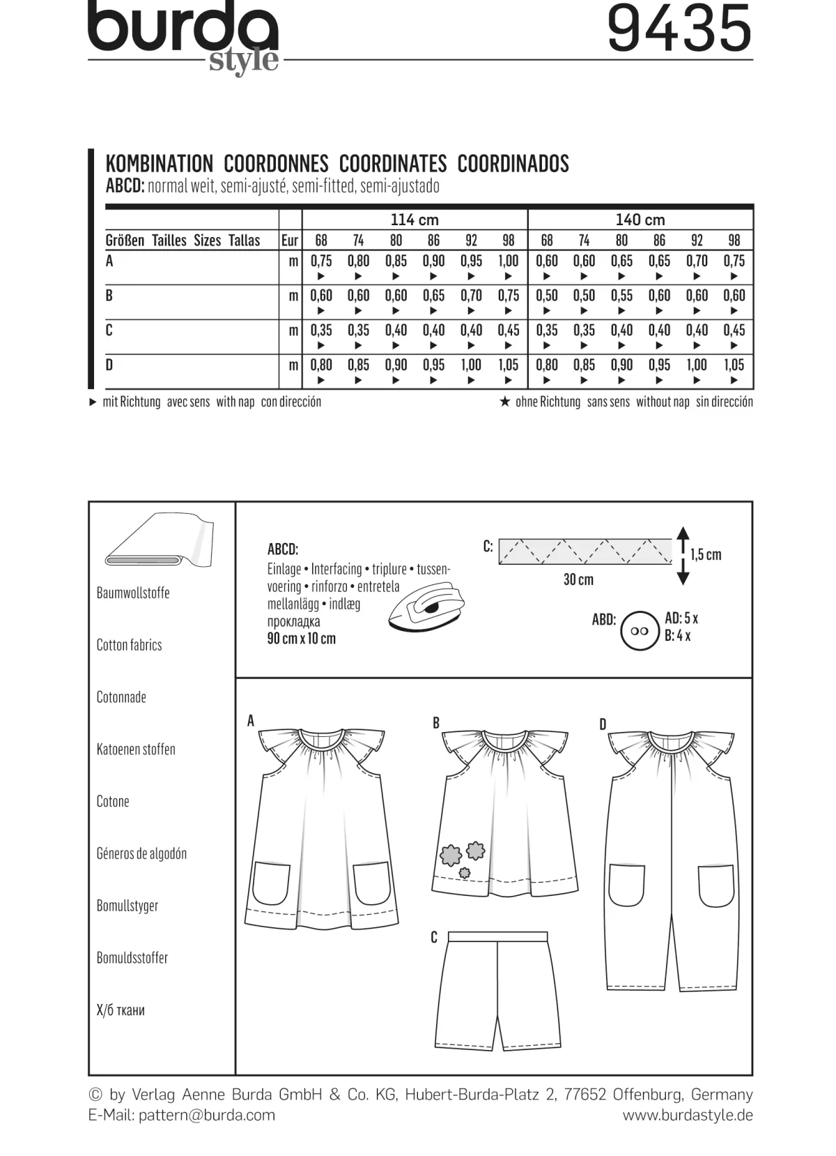 Cartamodelli Burda Neonati|Bambini>combinazione