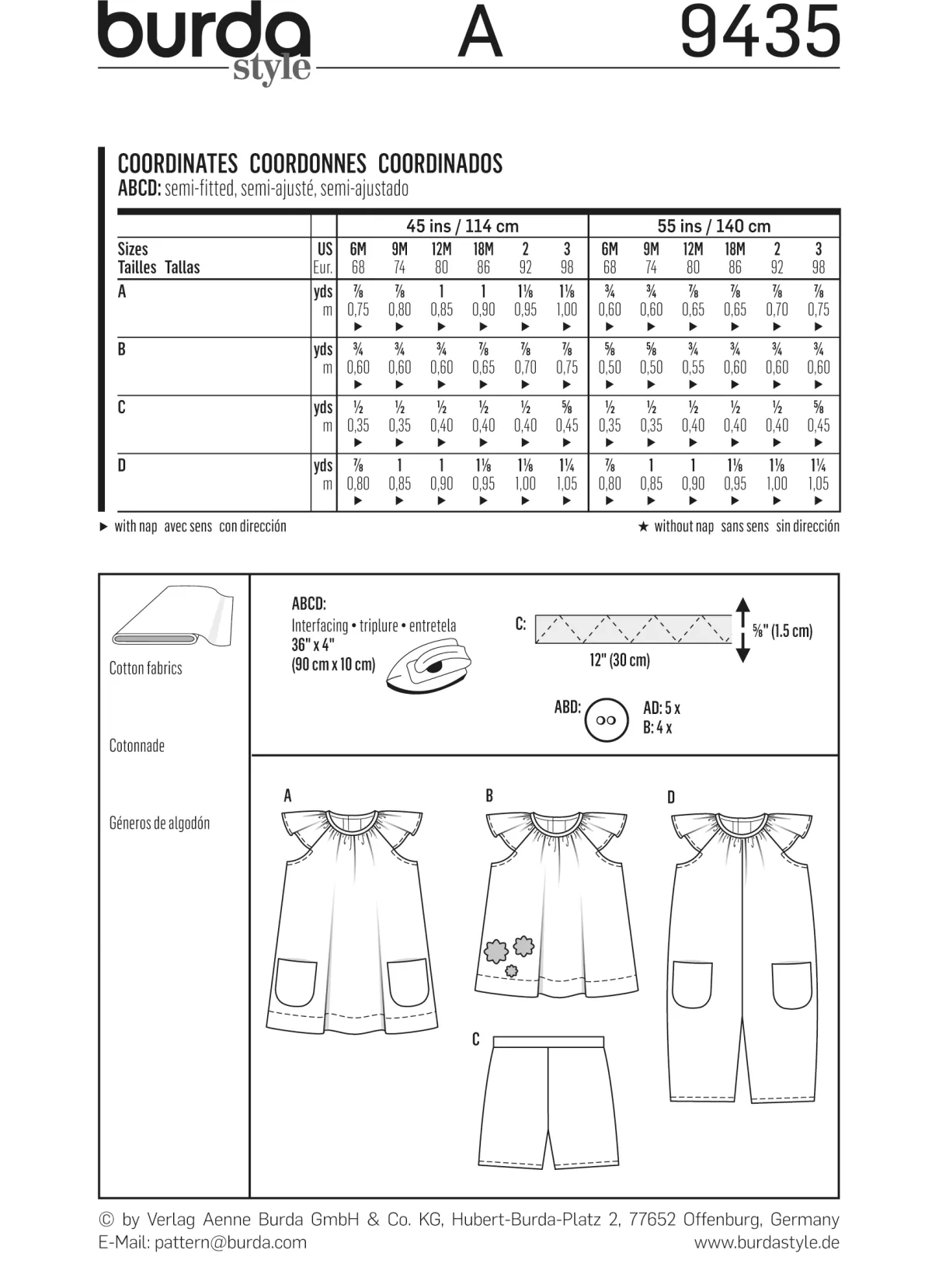 Cartamodelli Burda Neonati|Bambini>combinazione