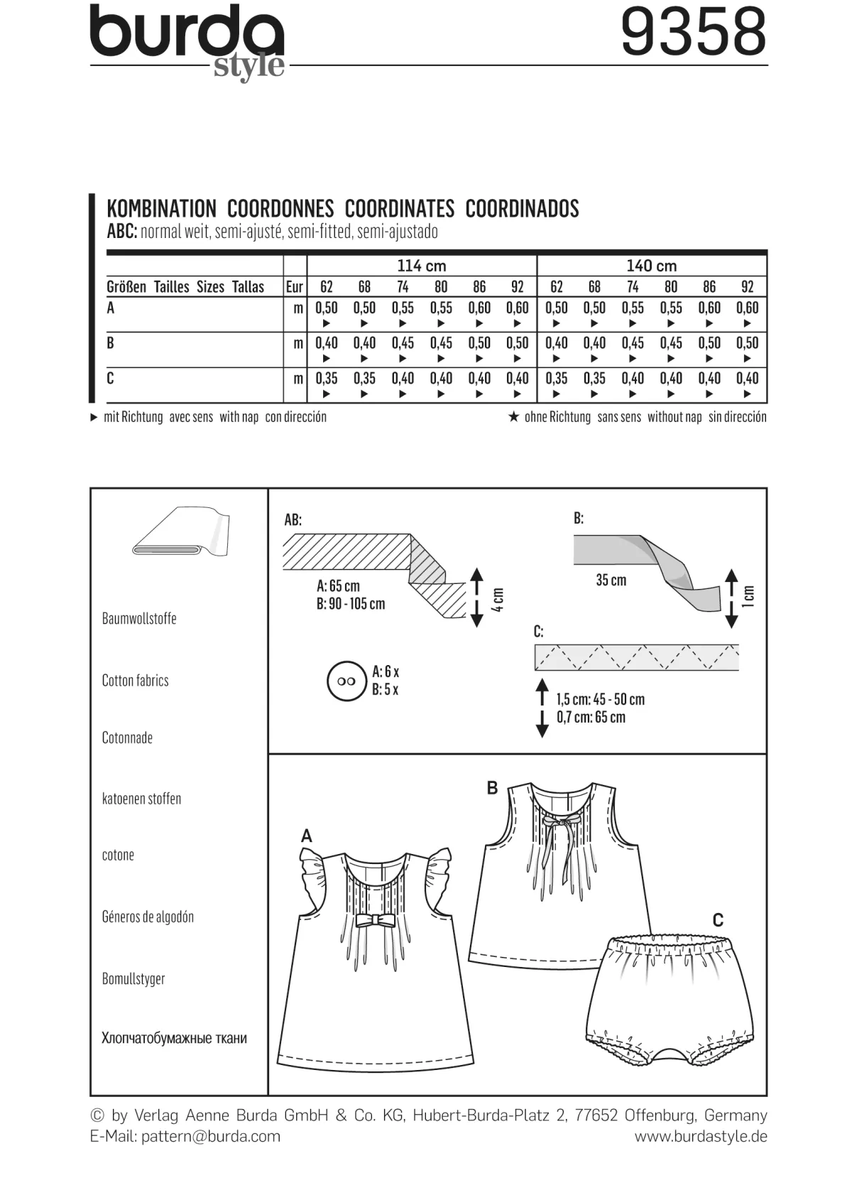 Cartamodelli Burda Neonati|Bambini>combinazione