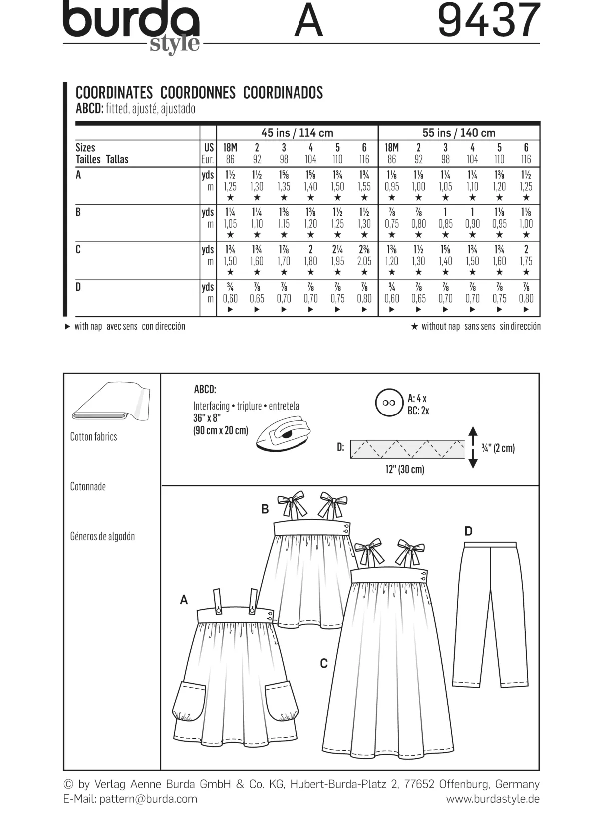 Cartamodelli Burda Neonati|Bambini>combinazione
