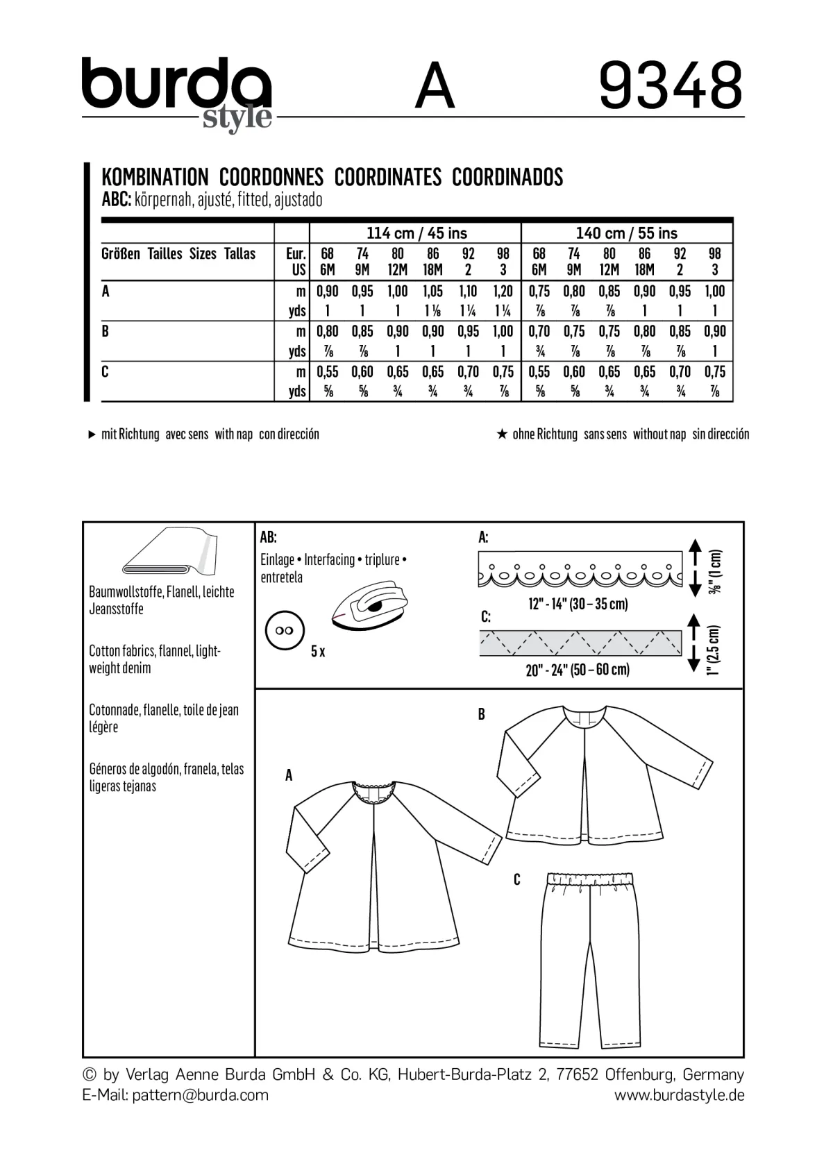Cartamodelli Burda Neonati|Bambini>combinazione