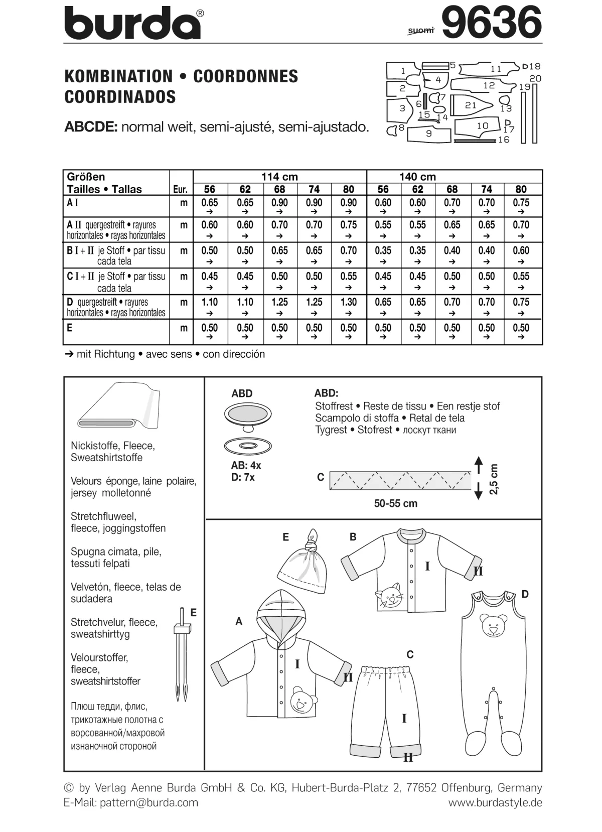 Cartamodelli Burda Neonati|Bambini>combinazione