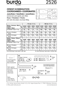 Cartamodelli Burda Costumi Per Spettacoli E Carnevale>combinazione Orient