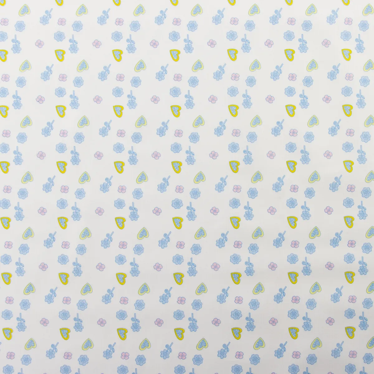Bambino Giesse Scampoli Tessuti In Cotone>COTONE LEGGERO FIORI E CUORI