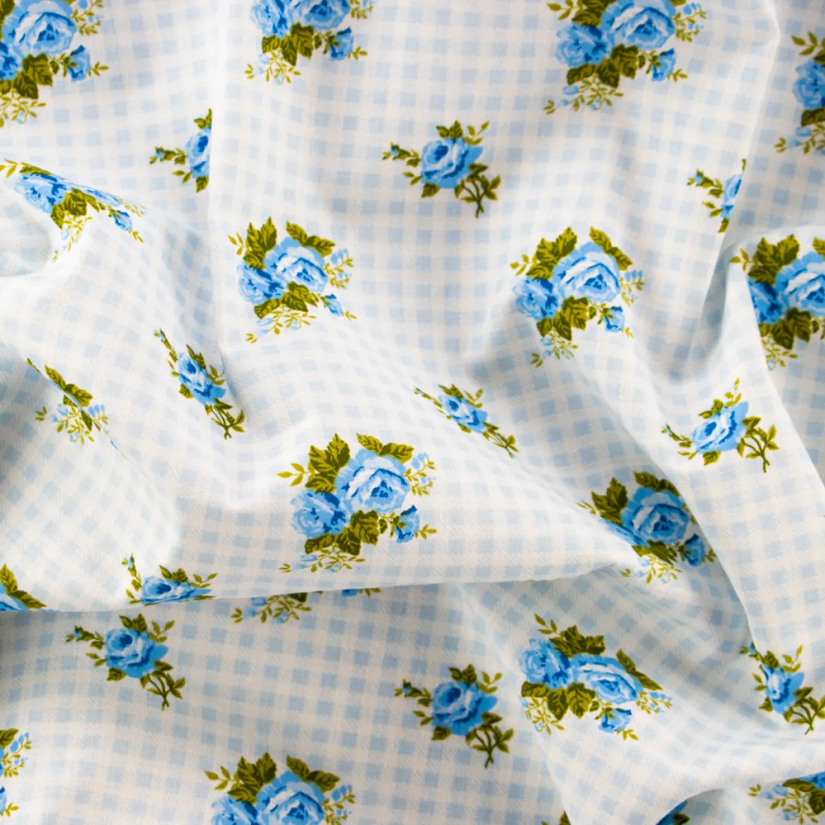Bambino Giesse Scampoli Tessuti In Cotone>COTONE LEGGERO FIORI E QUADRI