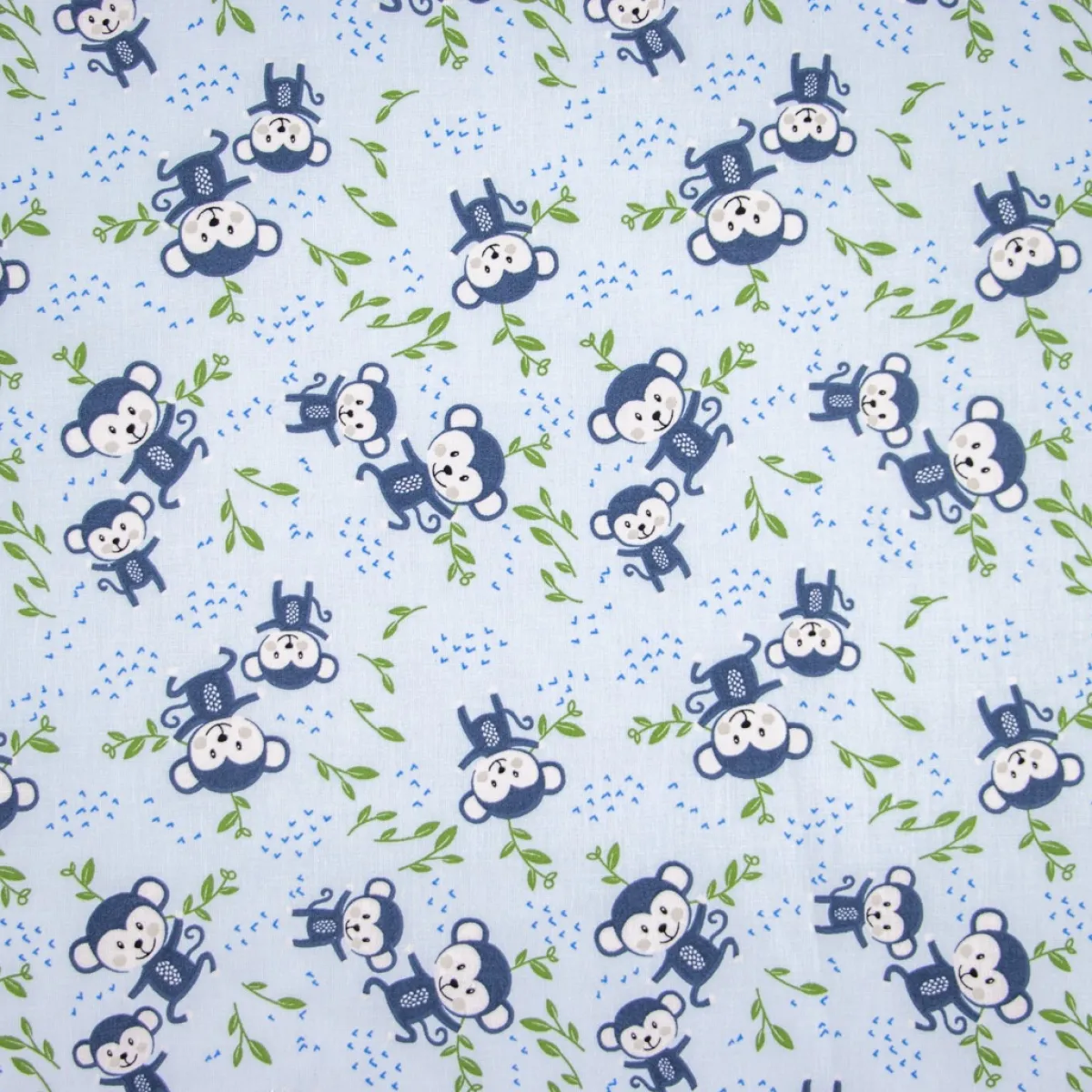 Bambino Giesse Scampoli Tessuti In Cotone>COTONE OLANDA SCIMMIETTE