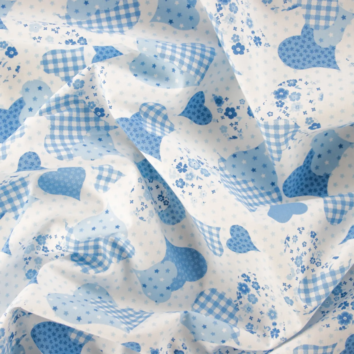 Bambino Giesse Scampoli Tessuti In Cotone>COTONE RAFFAELE TEDDY CUORE