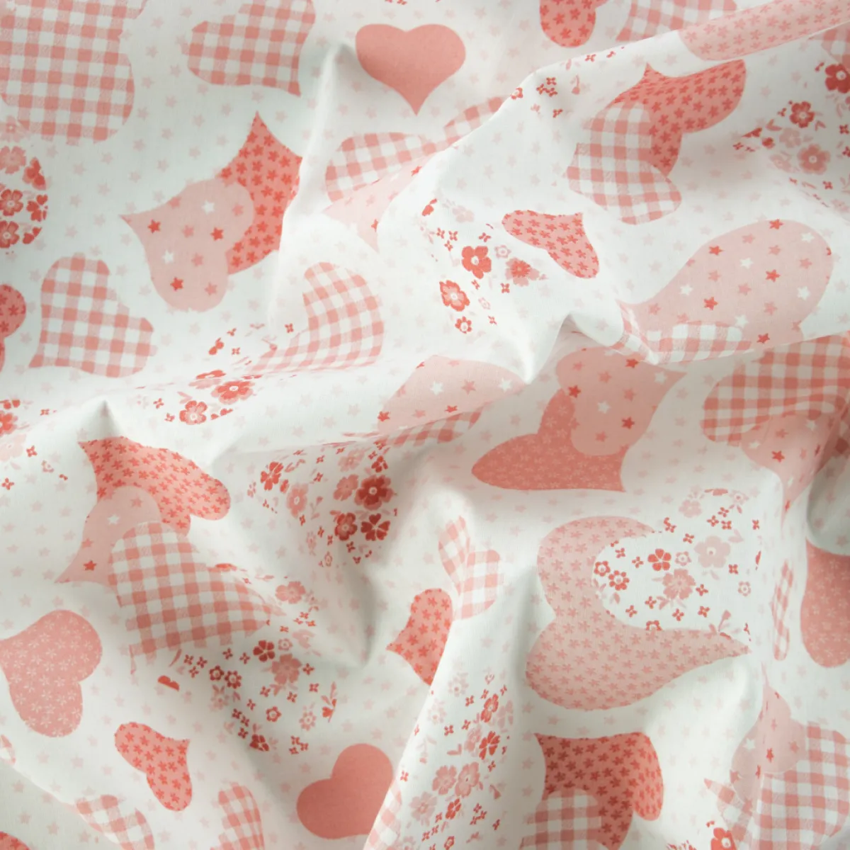 Bambino Giesse Scampoli Tessuti In Cotone>COTONE RAFFAELE TEDDY CUORE