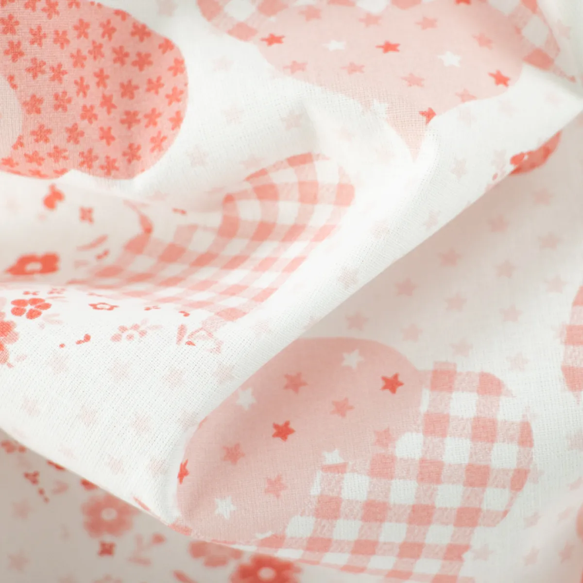 Bambino Giesse Scampoli Tessuti In Cotone>COTONE RAFFAELE TEDDY CUORE
