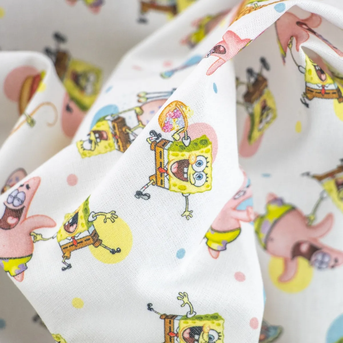 Bambino Giesse Scampoli Tessuti In Cotone>COTONE SPONGEBOB FUMETTI