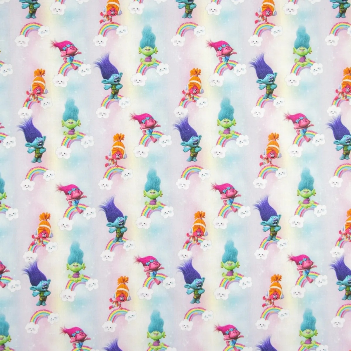 Bambino Giesse Scampoli Tessuti In Cotone>COTONE TROLLS FUMETTI