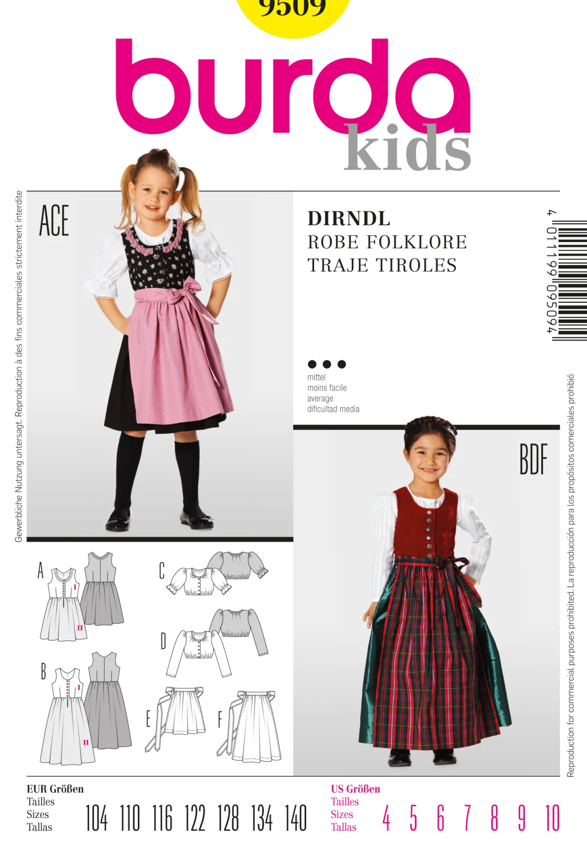 Cartamodelli Burda Neonati|Bambini>Dirndl