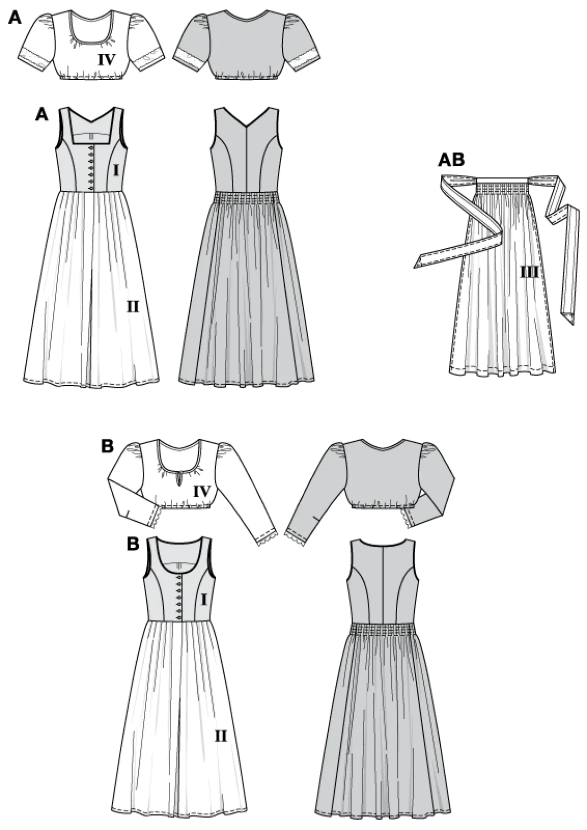 Cartamodelli Burda Abiti>Dirndl