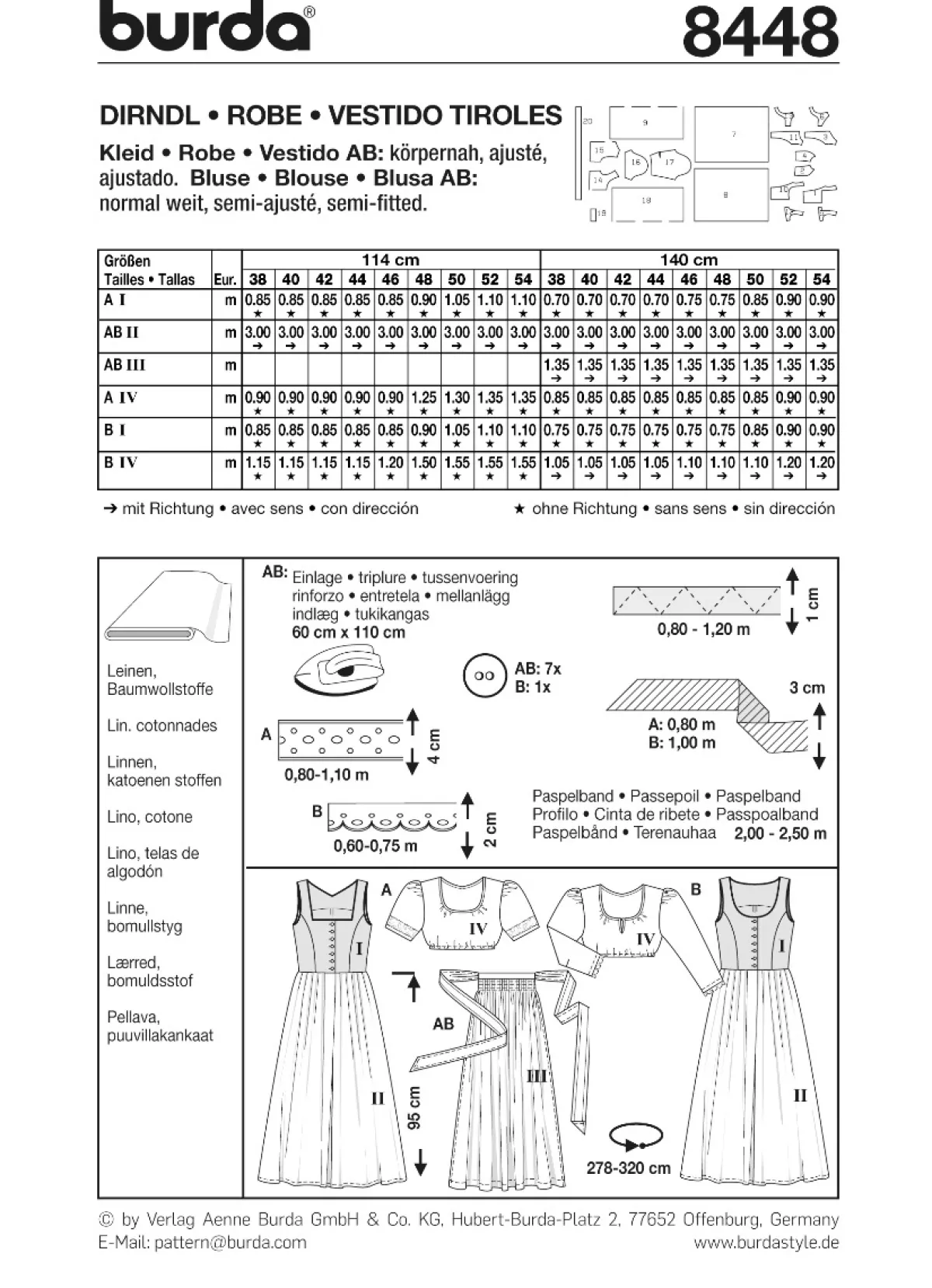 Cartamodelli Burda Abiti>Dirndl