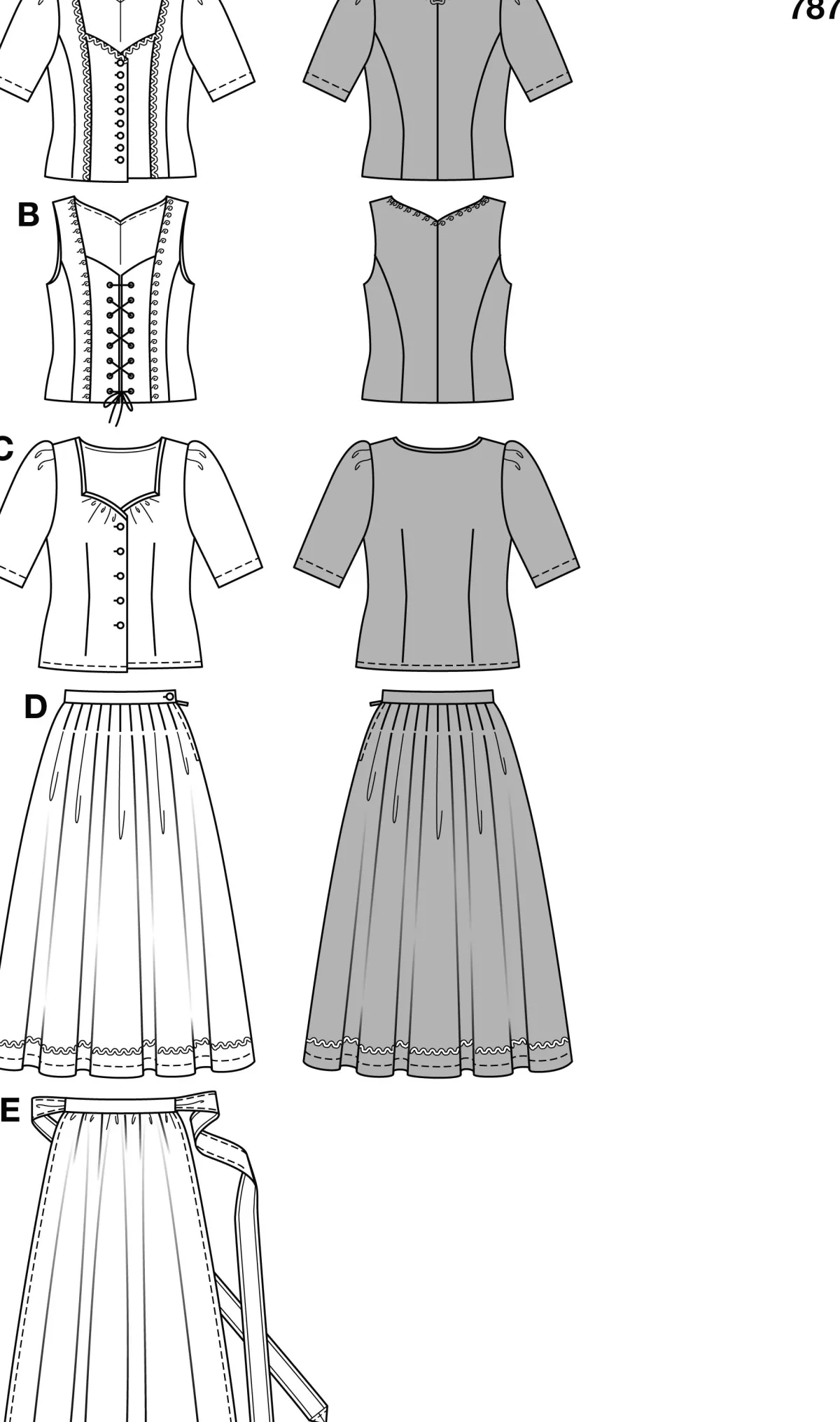 Cartamodelli Burda Abiti>Dirndl
