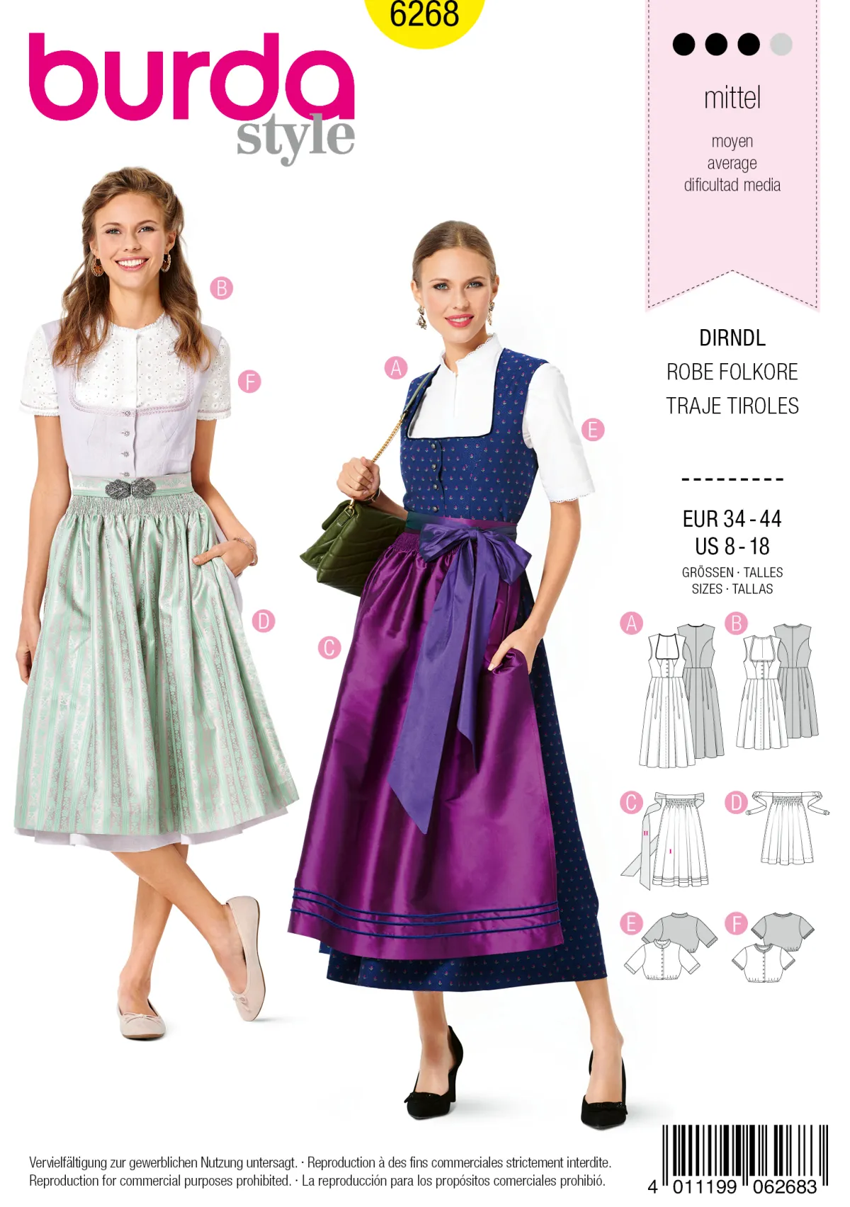 Cartamodelli Burda Abiti>Dirndl - Camicia Dirndl