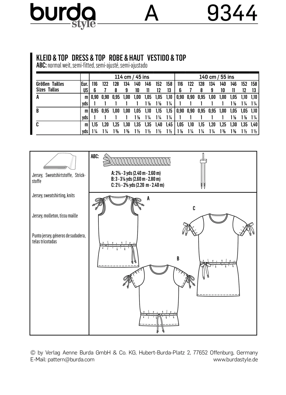 Cartamodelli Burda Neonati|Bambini>Dress & Top