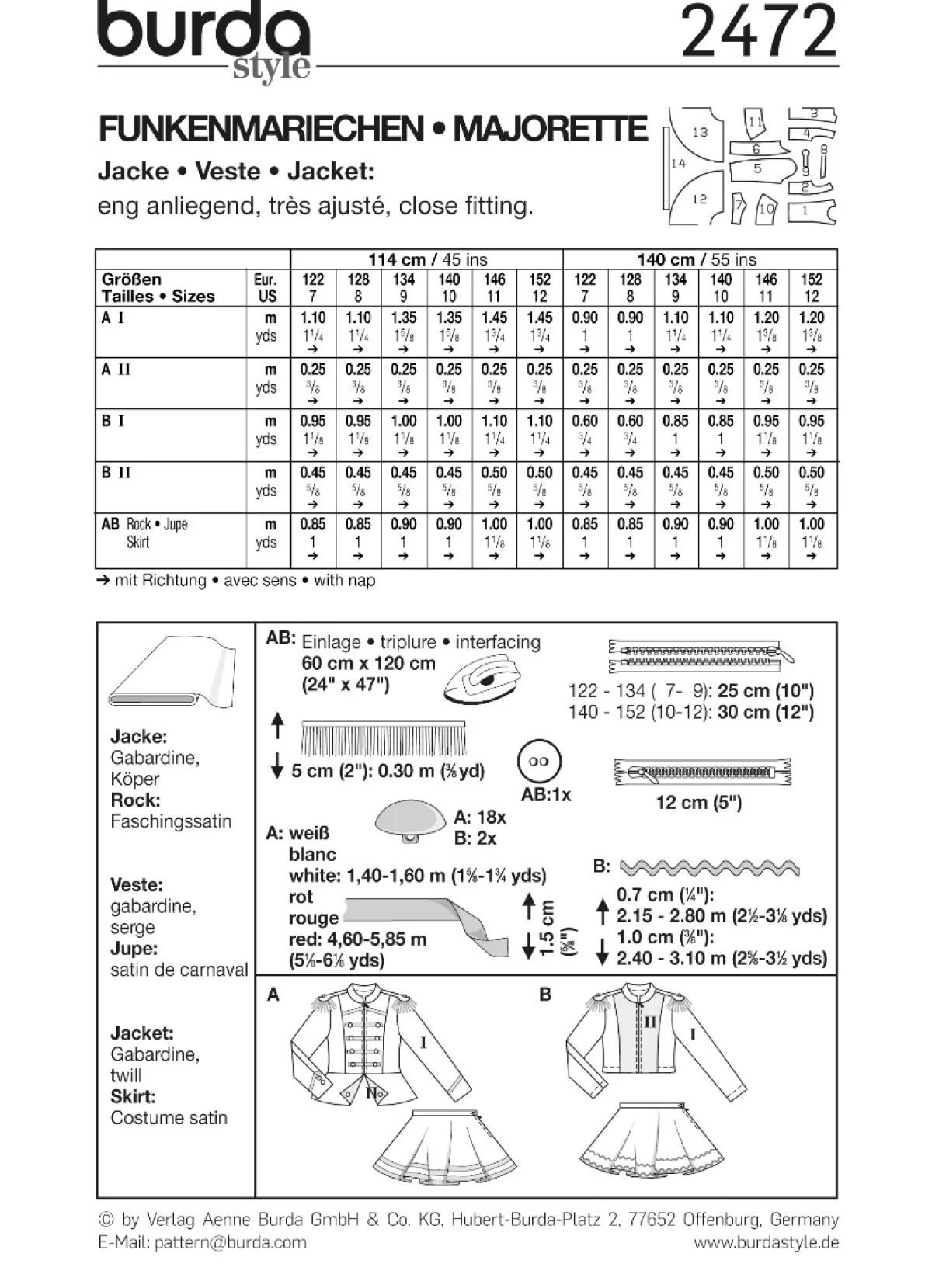Cartamodelli Burda Neonati|Bambini>Funkenmarie