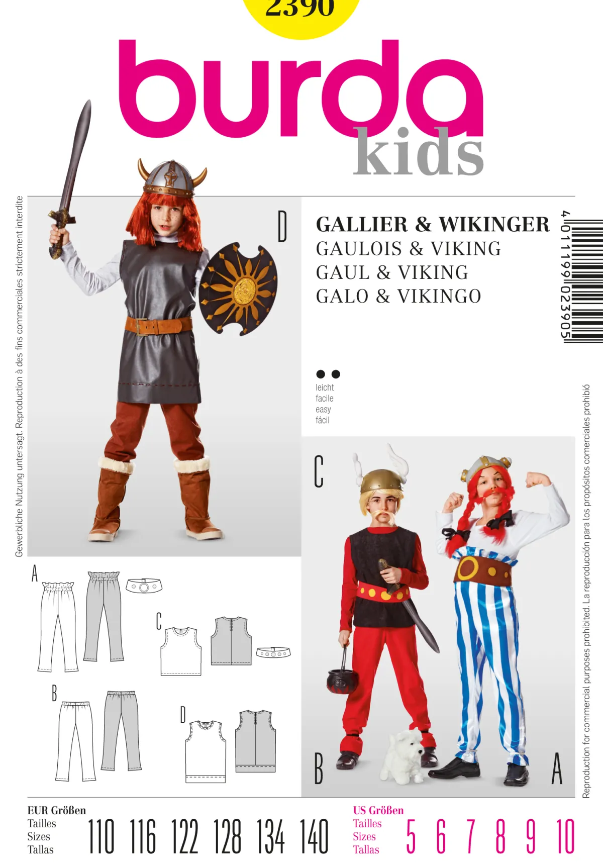 Cartamodelli Burda Neonati|Bambini>Gallia, Wickinger