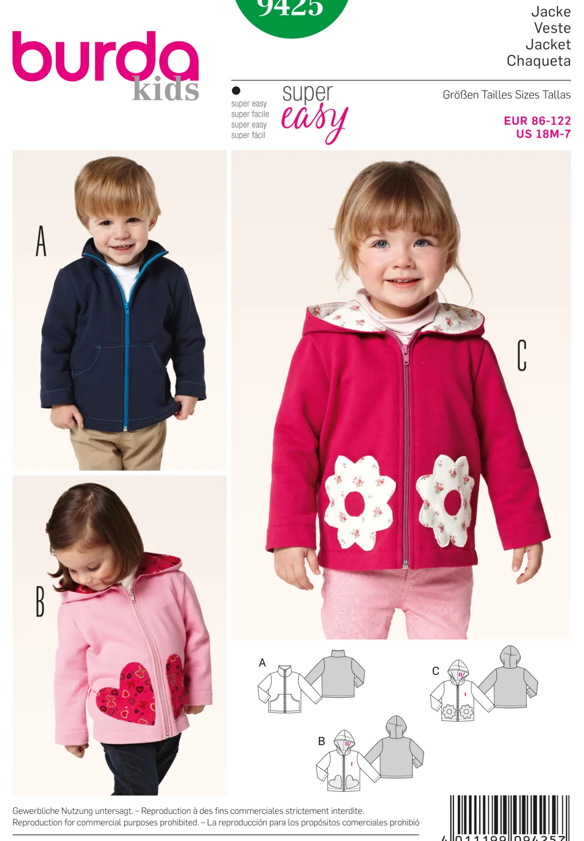 Cartamodelli Burda Neonati|Bambini>giacca