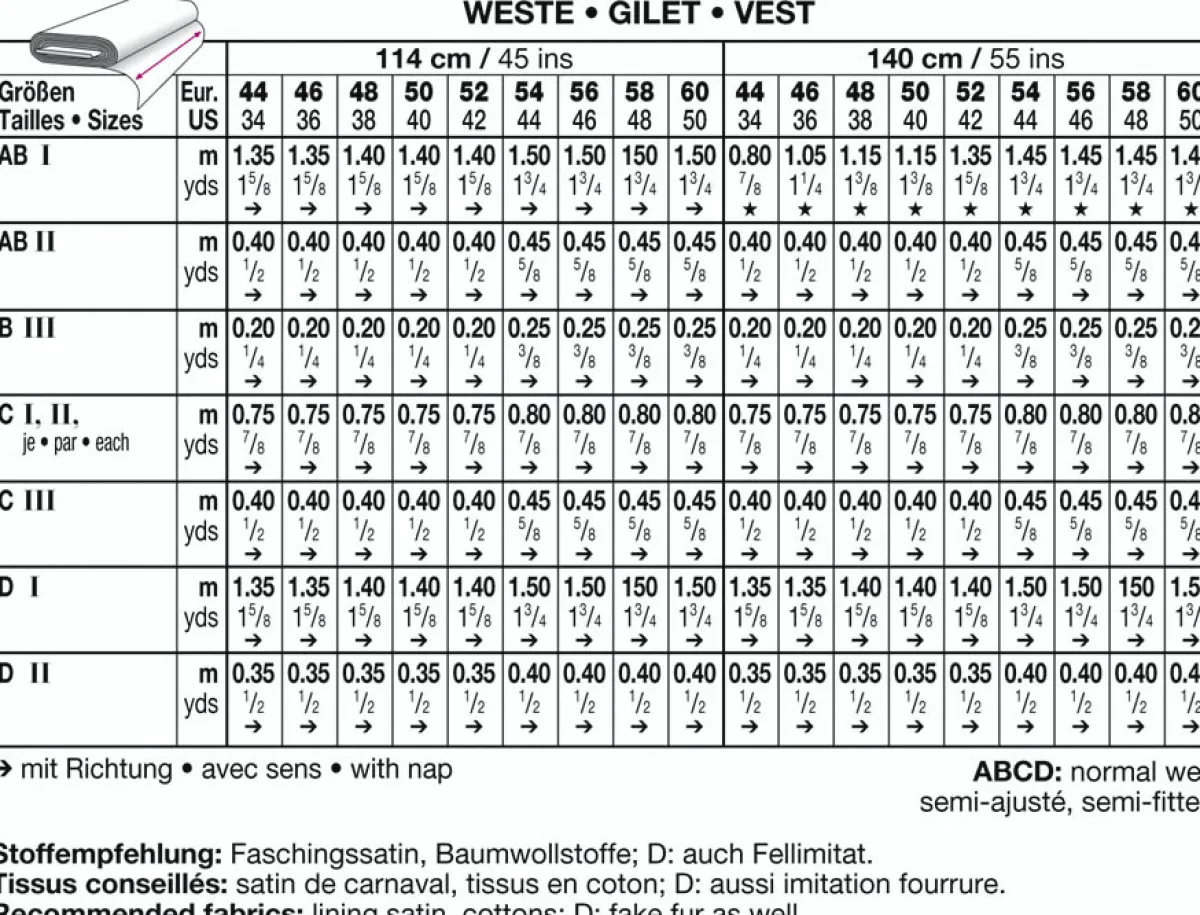 Cartamodelli Burda Costumi Per Spettacoli E Carnevale>GILET