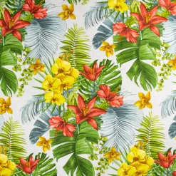 Giesse Scampoli Tovaglie Fantasia>HALF PANAMA FIORI TROPICALI
